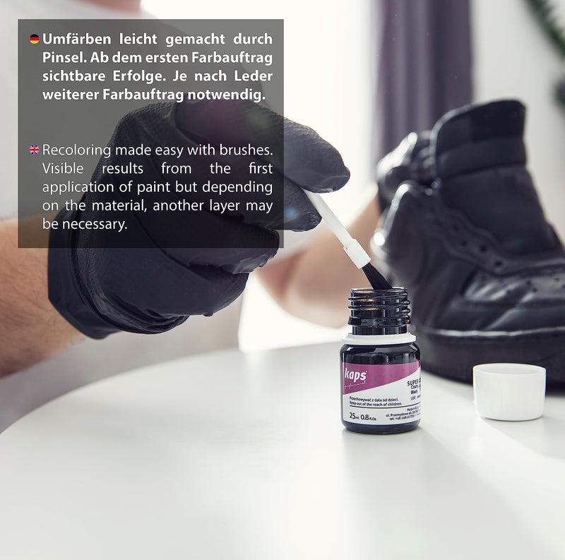 Kaps Dye Paint For Leather Shoes And Bags With Sponge And Brush, Super Color, 70 Colors (154 - Aubergine) - Image 5
